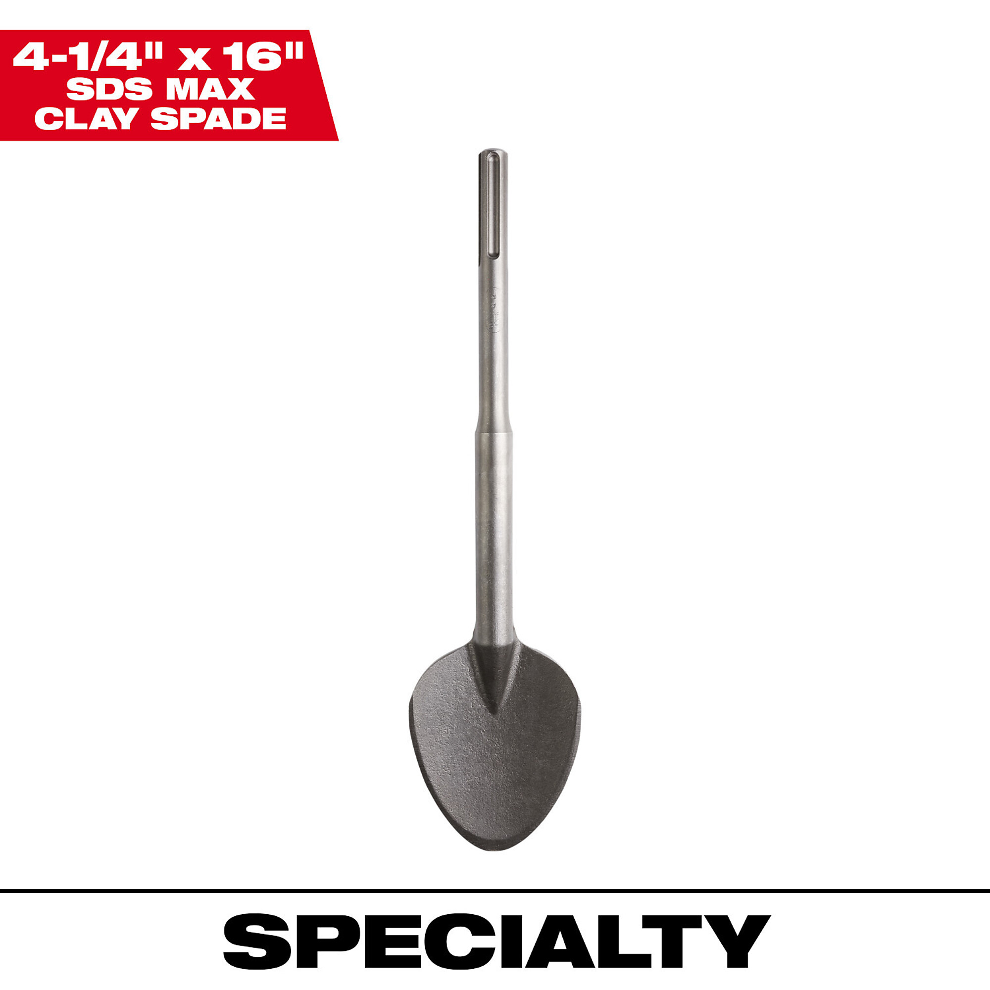 Milwaukee SDS Max Clay Spade Chisel, 16in.L x 4 1/4in.W, Model# 48-62-4094